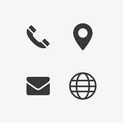 set of icons for web on white background