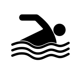 swimming icon vector on white background