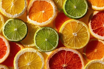 Fototapeta premium Citrus slices, vibrant colors, healthy food