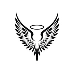 Ornate Angel Wings with Halo