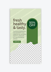 Fresh Healthy and Tasty Food Menu Instagram Story Template for Restaurant and Cafe Promotions