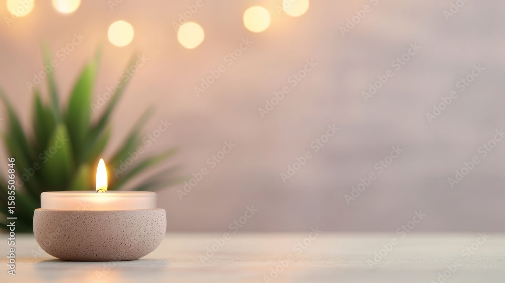 Poster peaceful aroma diffuser and candle set creating a serene and tranquil atmosphere for mindful relaxat