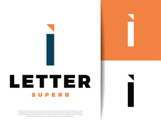 Initial Letter I Icon, Modern Monogram Design Template