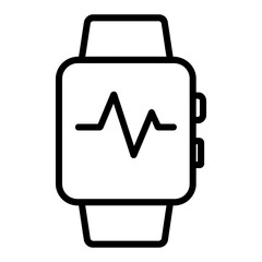 Smartwatch Heart Rate Monitor Icon Representing Fitness Tracking and Health