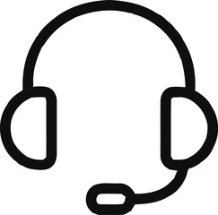 Headphone line icon, editable vector illustration. Headset or headphones with a microphone. Supporter earphone