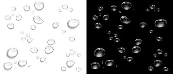 PNG形式の水滴、透明な水滴、泡、液体。PNG water drops, transparent water drop, bubbles, liquid.