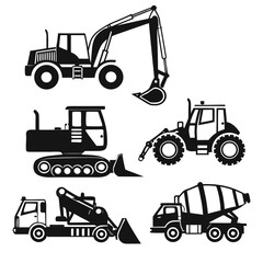 set of construction equipment