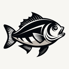 Vintage Fish Silhouette Logo Vector