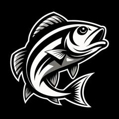 Vintage Fish Silhouette Logo Vector