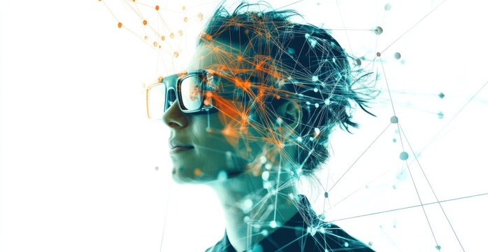 Conceptual visualization of artificial intelligence and neural networks