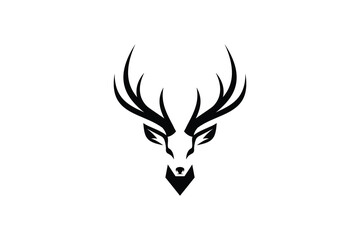 deer head logo design. logo icon vector illustration silhouette	