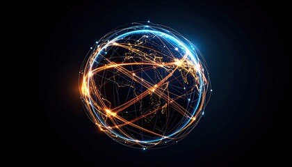 Obraz premium Abstract Glowing Sphere With Colorful Light Trails