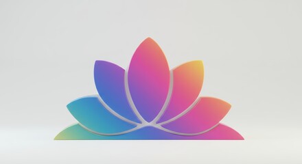 Fototapeta premium Colorful gradient lotus flower design