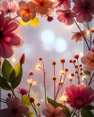 Floral Still Life: A Dreamy Composition of Flowers Against a Soft Light Background