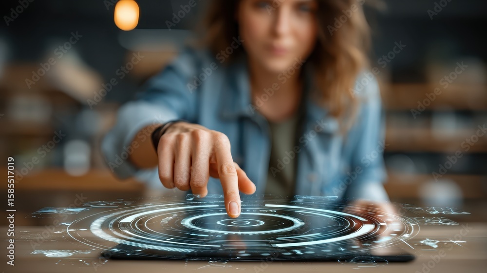 Poster futuristic interface interaction