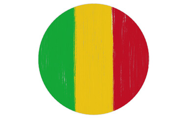 Fototapeta premium mali flag round shape with paint strokes