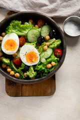 Healthy Balanced Meal. Fresh salad.