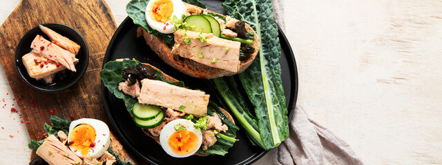 Homemade tuna sandwiches.