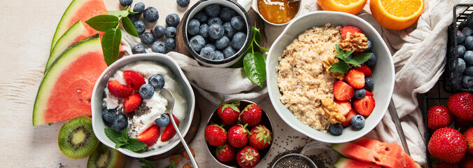 Healthy breakfast.. The concept of delicious and healthy food.