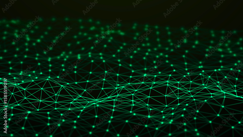 Poster network connection dots and lines. technology background. 3d rendering.