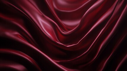 Fototapeta premium Luxurious red satin fabric with dramatic draping. Neural network AI generated