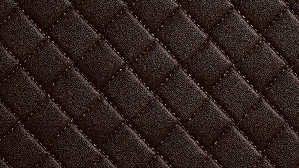 Naklejka premium Close-up of quilted dark brown leather texture. Neural network AI generated