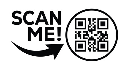 QR code scan icon set. Scan me frame. QR code scan for smartphone. QR code for mobile app, payment and identification. Vector illustration.