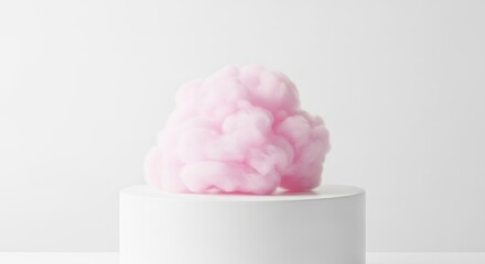 Fototapeta premium Fluffy pink cotton candy isolated on white background