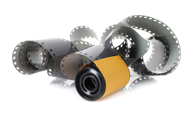 Roll of photographic film isolated on white