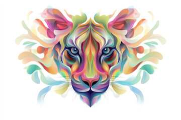 Colorful decorative tiger illustration.