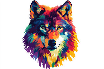 Fototapeta premium Colorful Wolf Illustration with Modern Abstract Style.