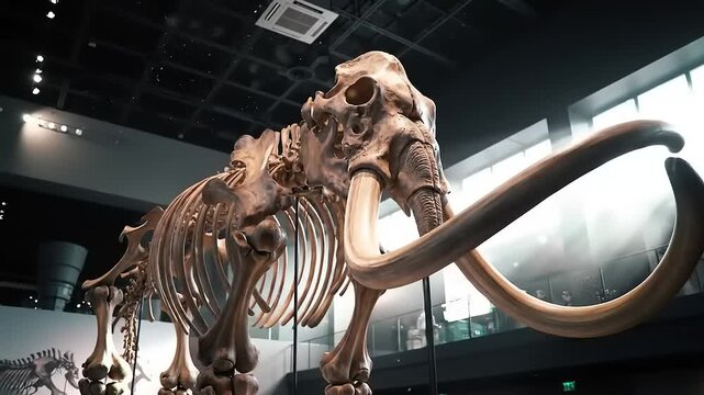 Mammoth Skeleton Museum Exhibit.
