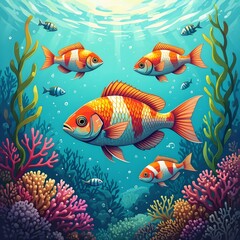 coral reef with fish