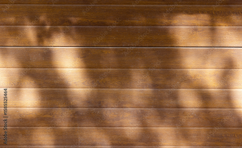 Poster wooden copy space table surface empty copy space background with sunlight and leaves shadows summer 