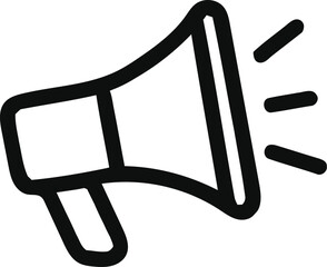 Megaphone loudspeaker, shout megaphone line icon, editable vector illustration 