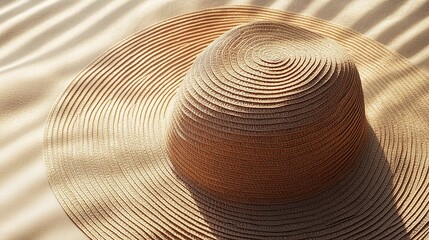 Wide-brimmed hat resting on a sunlit surface offering protection from UV rays during summer days
