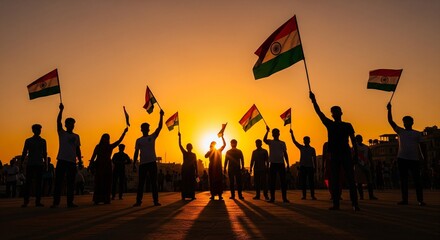 silhouette of people at sunset