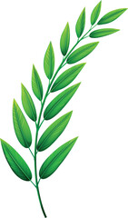 green leaves isolated on white background