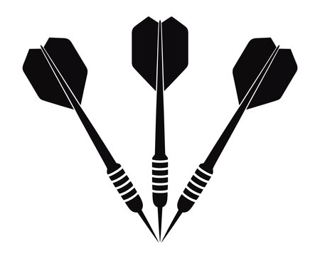 Three Darts A Black and White Silhouette Illustration