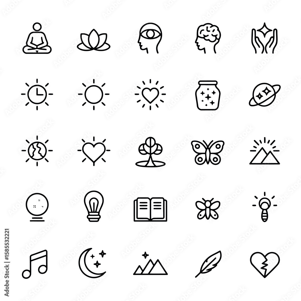 Poster minimalist cat line icon set simple feline illustration with clean design elements for creative proj