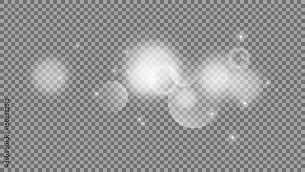 Poster bokeh circles on transparent background