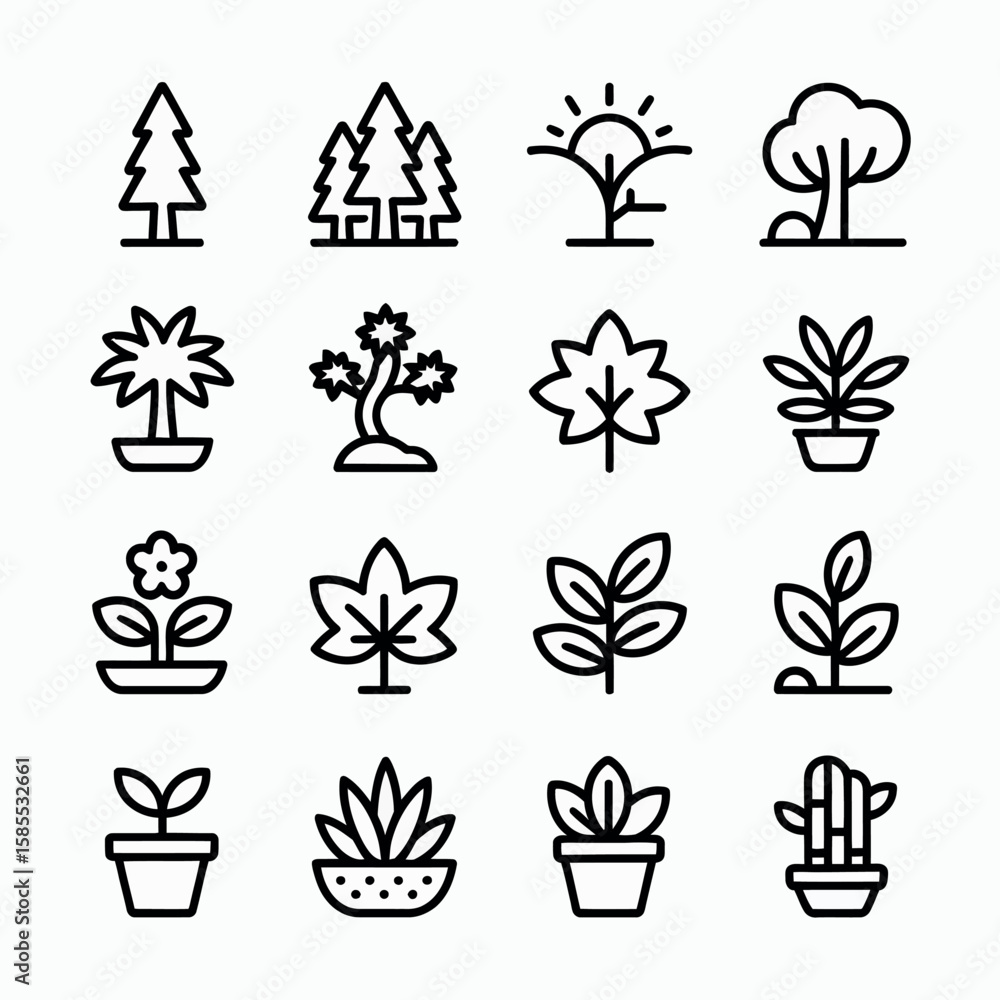 Aufkleber minimalist thin line icon set with various symbols and concepts for graphic design