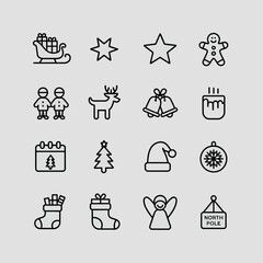 Naklejka premium Twelve Christmas Cat Illustrations in a Grid Pattern with Festive Holiday Themes and Colors