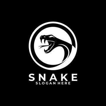 Circle viper logo design vector. snake sign logo design icon