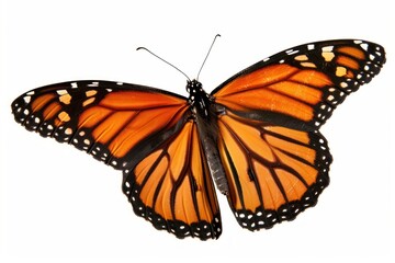 Fototapeta premium Monarch butterfly flying insect invertebrate accessories.