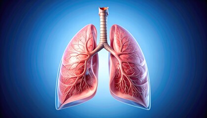 3D anatomical illustration of lungs