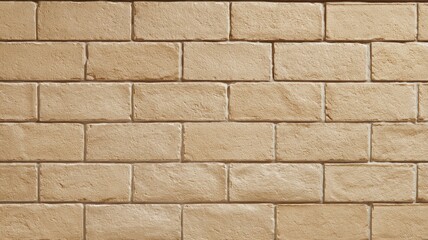 Obraz premium Textured tan brick wall patterned in neat rows. Neural network AI generated