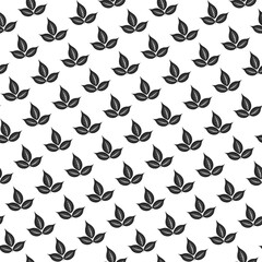 Seamless pattern featuring cats birds and butterflies in a decorative floral design