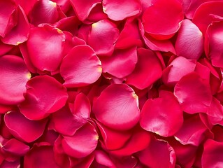 Fototapeta premium A beautiful assortment of vibrant red rose petals displayed closely together