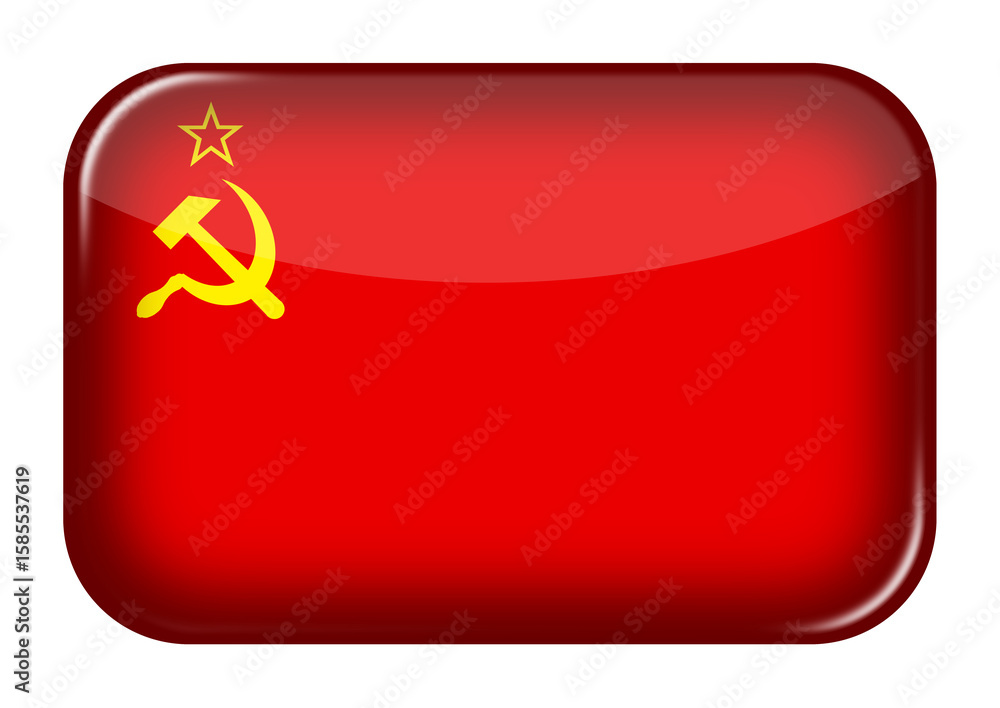 Poster ussr web icon rectangle button with clipping path